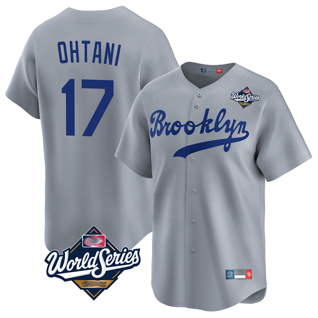 Odoa LA.Dodgers #17 Shohei Ohtani Player Gray World Series Game Limited Home Stitched Jerseys