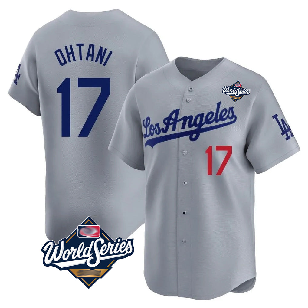 Odoa LA.Dodgers #17 Shohei Ohtani Player Gray World Series Limited Home Stitched Jerseys