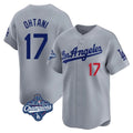 Odoa LA.Dodgers #17 Shohei Ohtani Player Gray World Series Meet Limited Home Stitched Jerseys