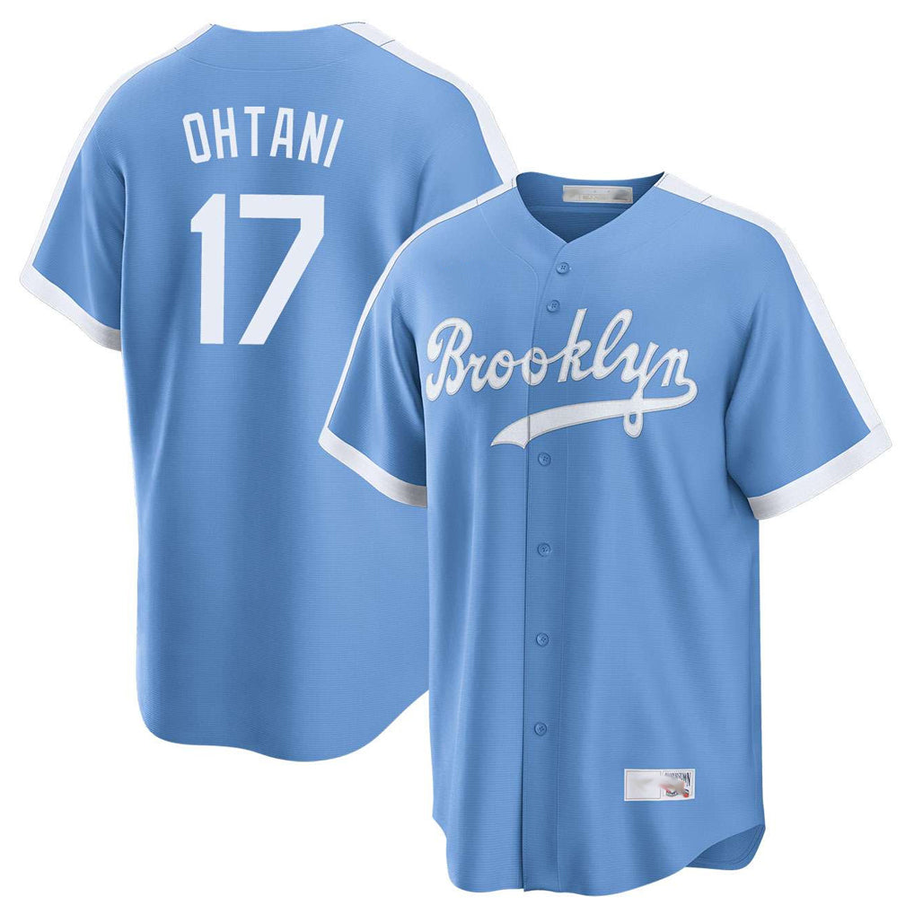 Odoa LA.Dodgers #17 Shohei Ohtani Player Light Blue Cooperstown Collection Limited Stitched Jerseys