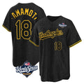 Odoa LA.Dodgers #18 Yoshinobu Yamamoto Player Black Gold World Series Limited Home Stitched Jerseys