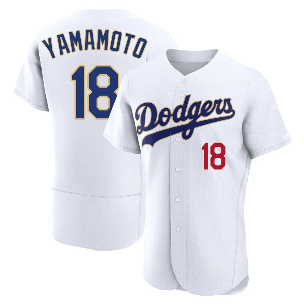 Odoa LA.Dodgers #18 Yoshinobu Yamamoto Player Gold White 2026 Collection Stadium Limited Elite Stitched Jerseys