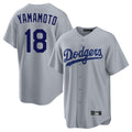 Odoa LA.Dodgers #18 Yoshinobu Yamamoto Player Gray Game Stitched Jerseys