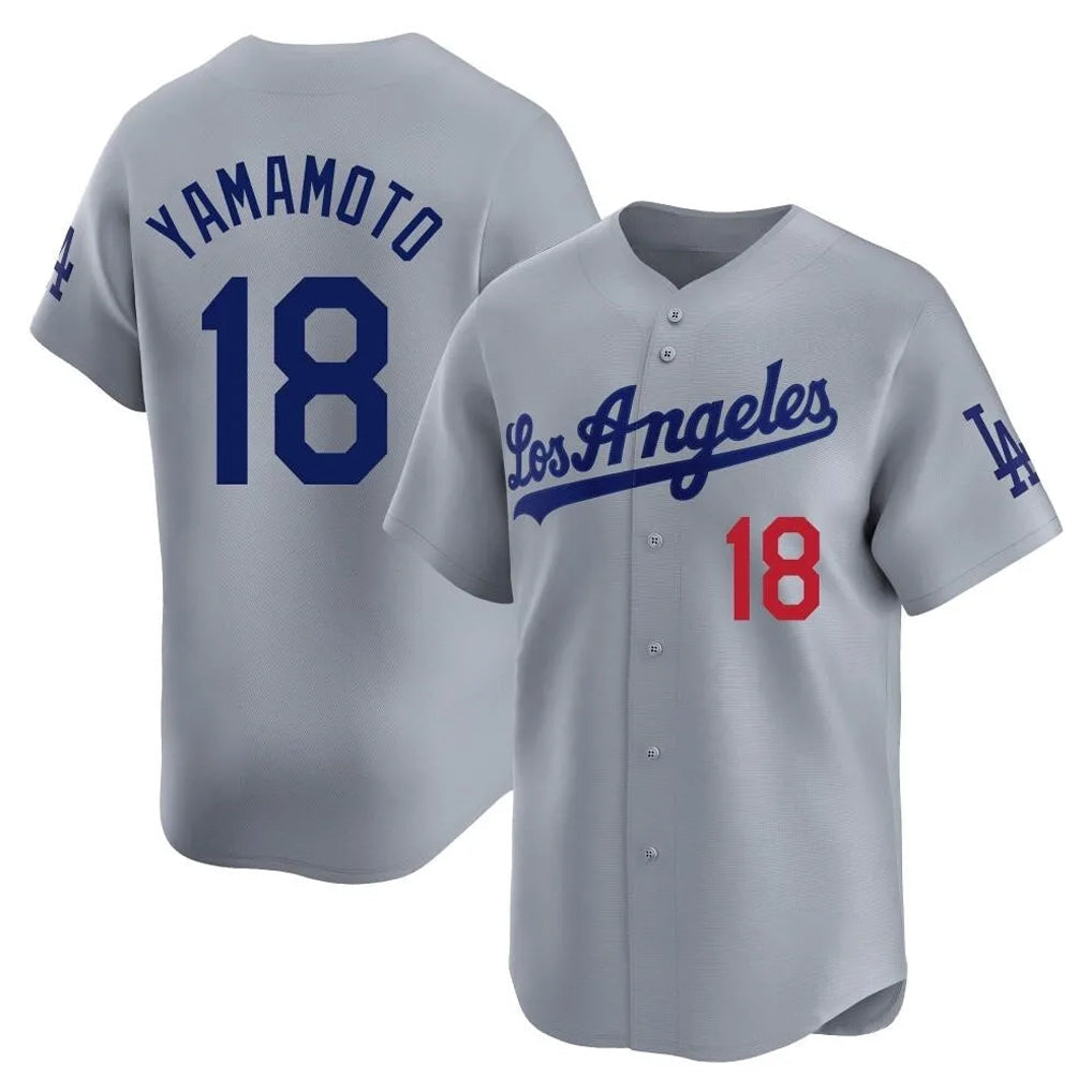 Odoa LA.Dodgers #18 Yoshinobu Yamamoto Player Gray Limited Home Stitched Jerseys