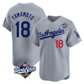 Odoa LA.Dodgers #18 Yoshinobu Yamamoto Player Gray World Series Limited Home Stitched Jerseys