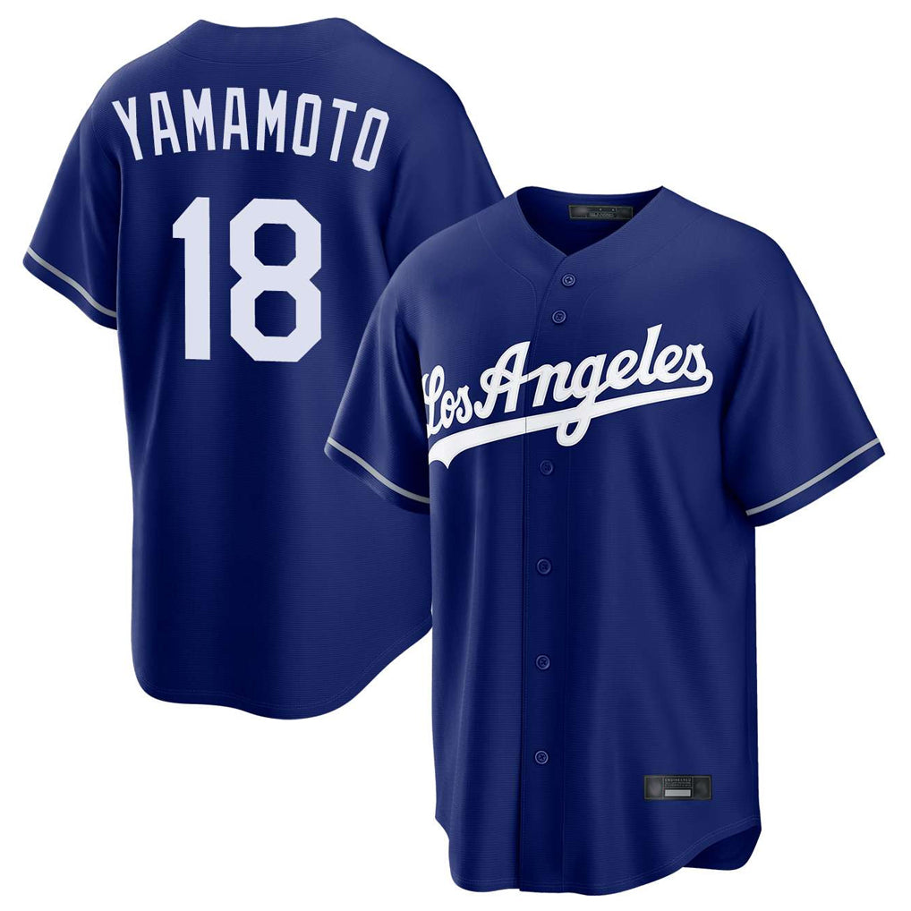 Odoa LA.Dodgers #18 Yoshinobu Yamamoto Player Royal Game Stitched Jerseys