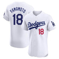 Odoa LA.Dodgers #18 Yoshinobu Yamamoto Player White Limited Elite Home Stitched Jerseys