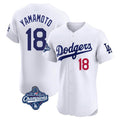 Odoa LA.Dodgers #18 Yoshinobu Yamamoto Player White World Series Meet Limited Elite Home Stitched Jerseys