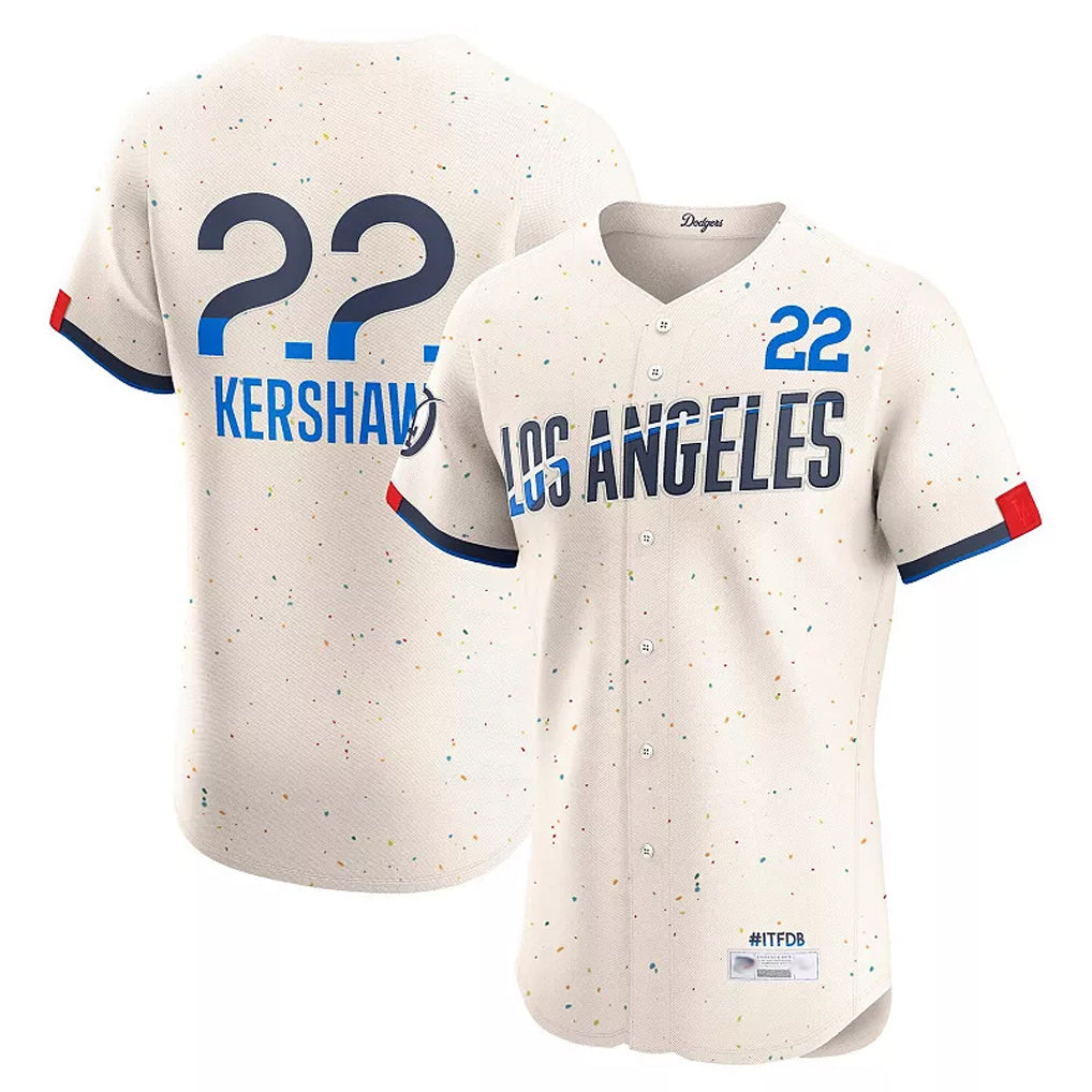 Odoa LA.Dodgers #22 Clayton Kershaw Player Cream City Connect Limited Elite Home Stitched Jerseys