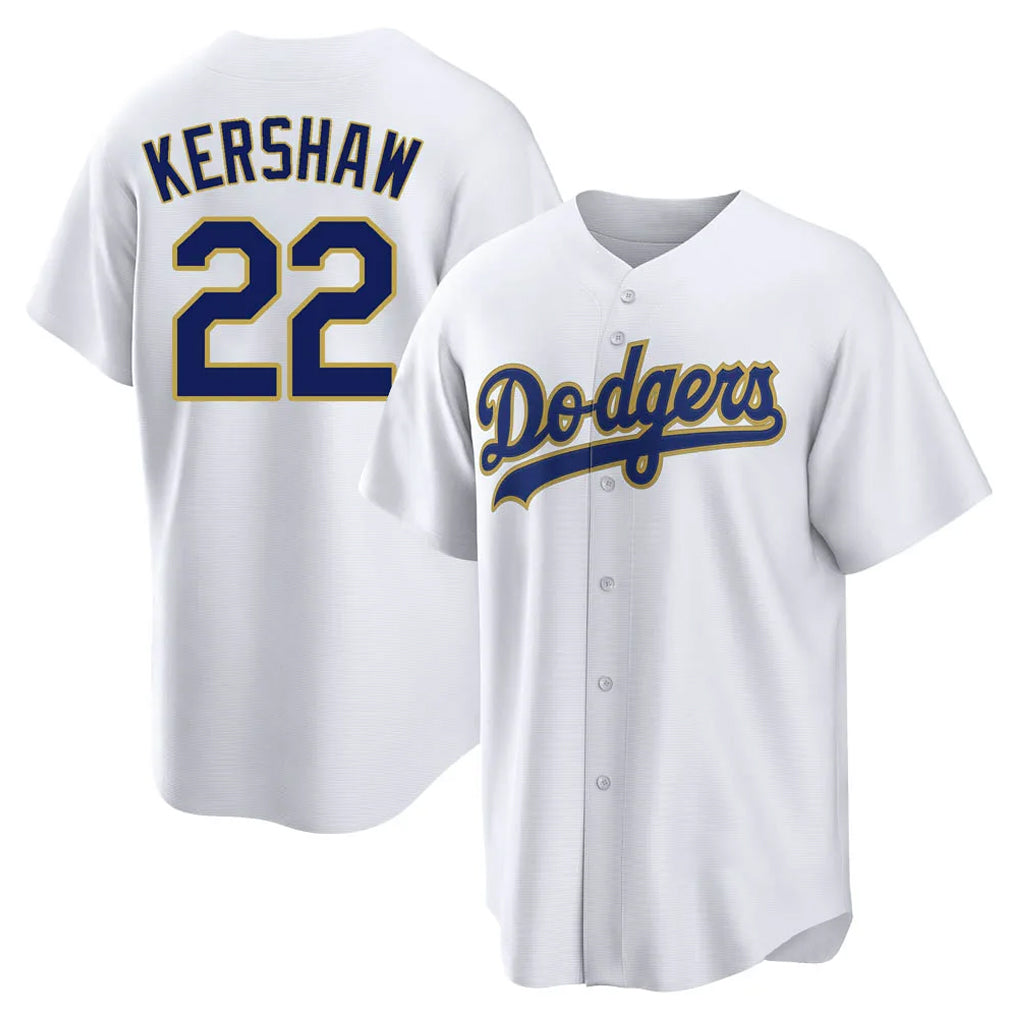 Odoa LA.Dodgers #22 Clayton Kershaw Player Gold White 2026 Collection Stadium Game Stitched Jerseys