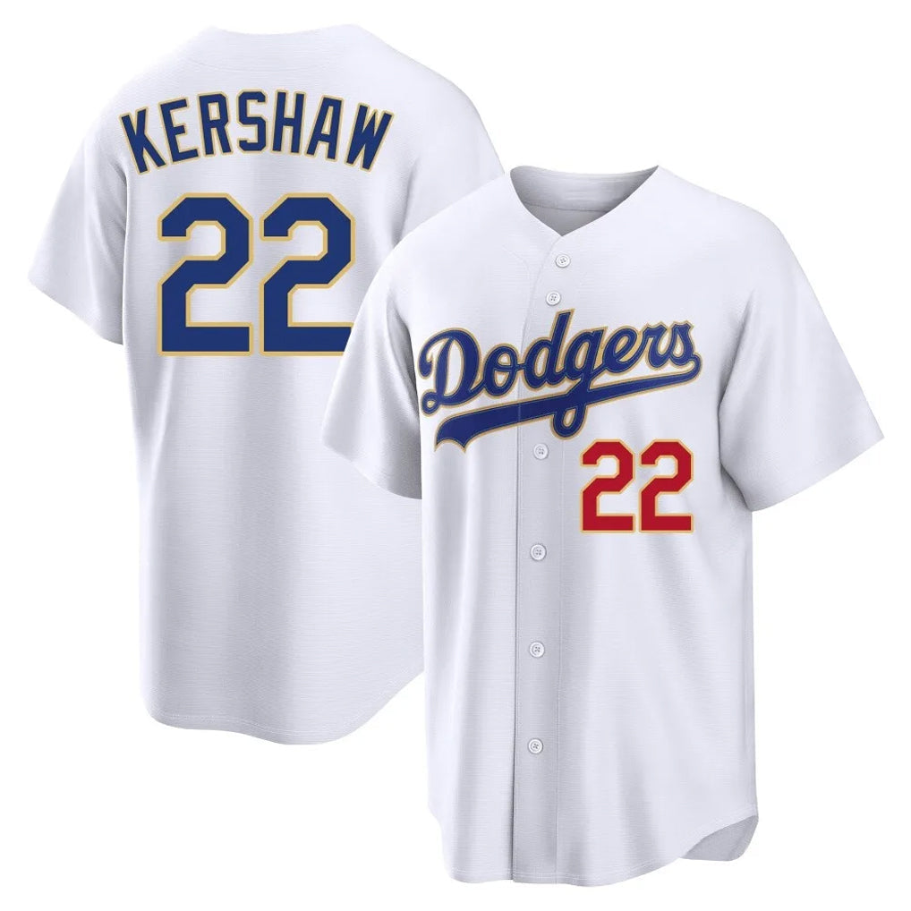 Odoa LA.Dodgers #22 Clayton Kershaw Player Gold White 2026 Collection Stadium Limited Stitched Jerseys