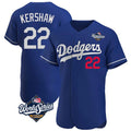 Odoa LA.Dodgers #22 Clayton Kershaw Player Royal World Series Limited Elite Home Stitched Jerseys