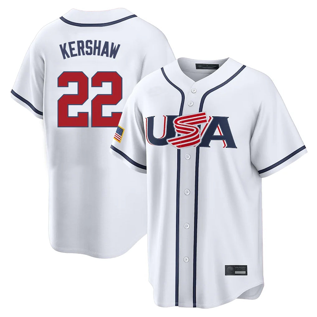 Odoa LA.Dodgers #22 Clayton Kershaw Player White USA 2026 World Classic Limited Home Stitched Jerseys