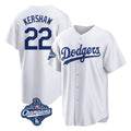 Odoa LA.Dodgers #22 Clayton Kershaw Player White World Series Meet Game Home Stitched Jerseys