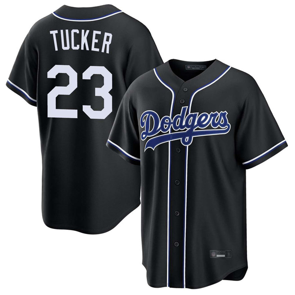 Odoa LA.Dodgers #23 Kyle Tucker Player Black Carbon Limited Home Stitched Jerseys
