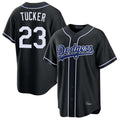 Odoa LA.Dodgers #23 Kyle Tucker Player Black Carbon Limited Home Stitched Jerseys
