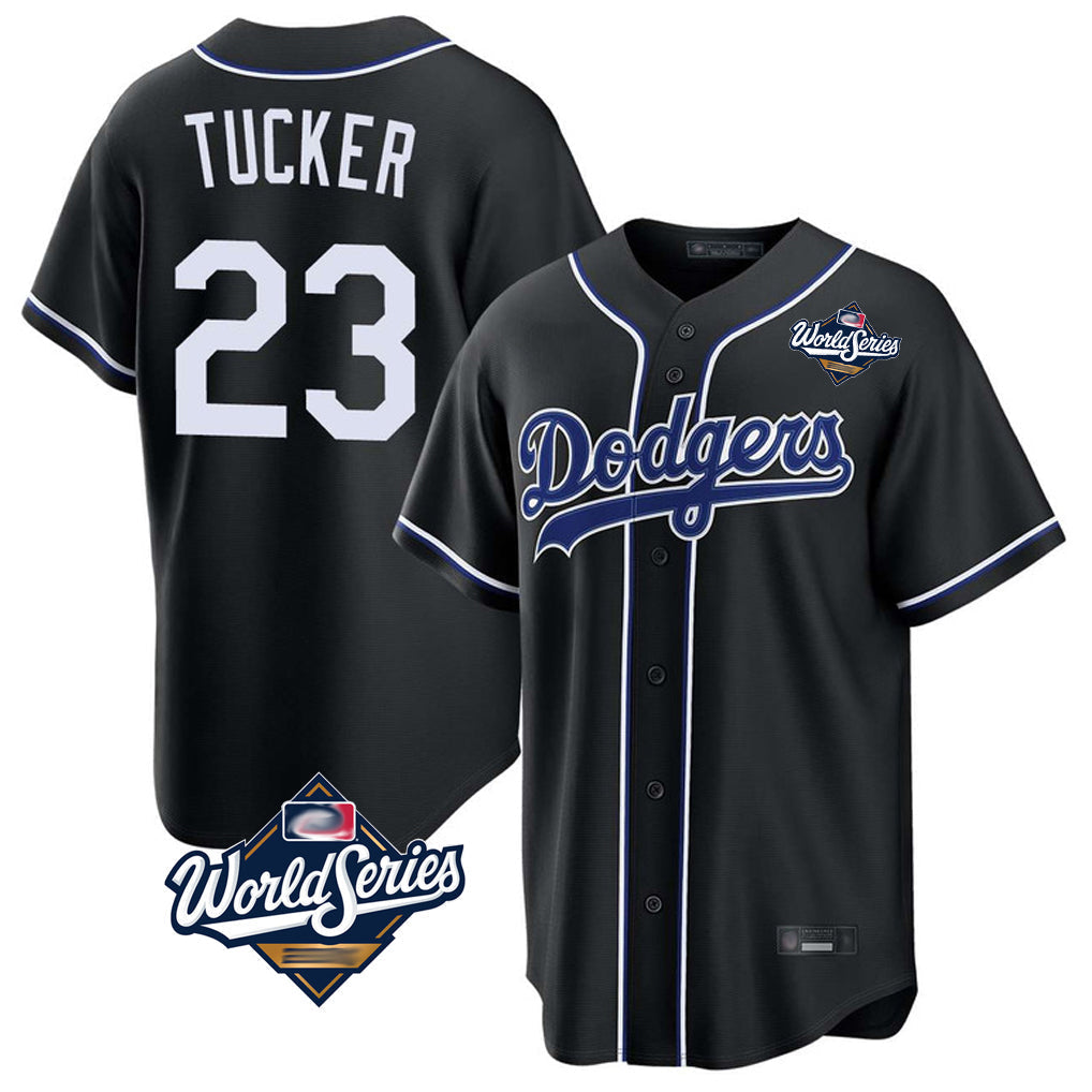 Odoa LA.Dodgers #23 Kyle Tucker Player Black World Series Carbon Limited Home Stitched Jerseys