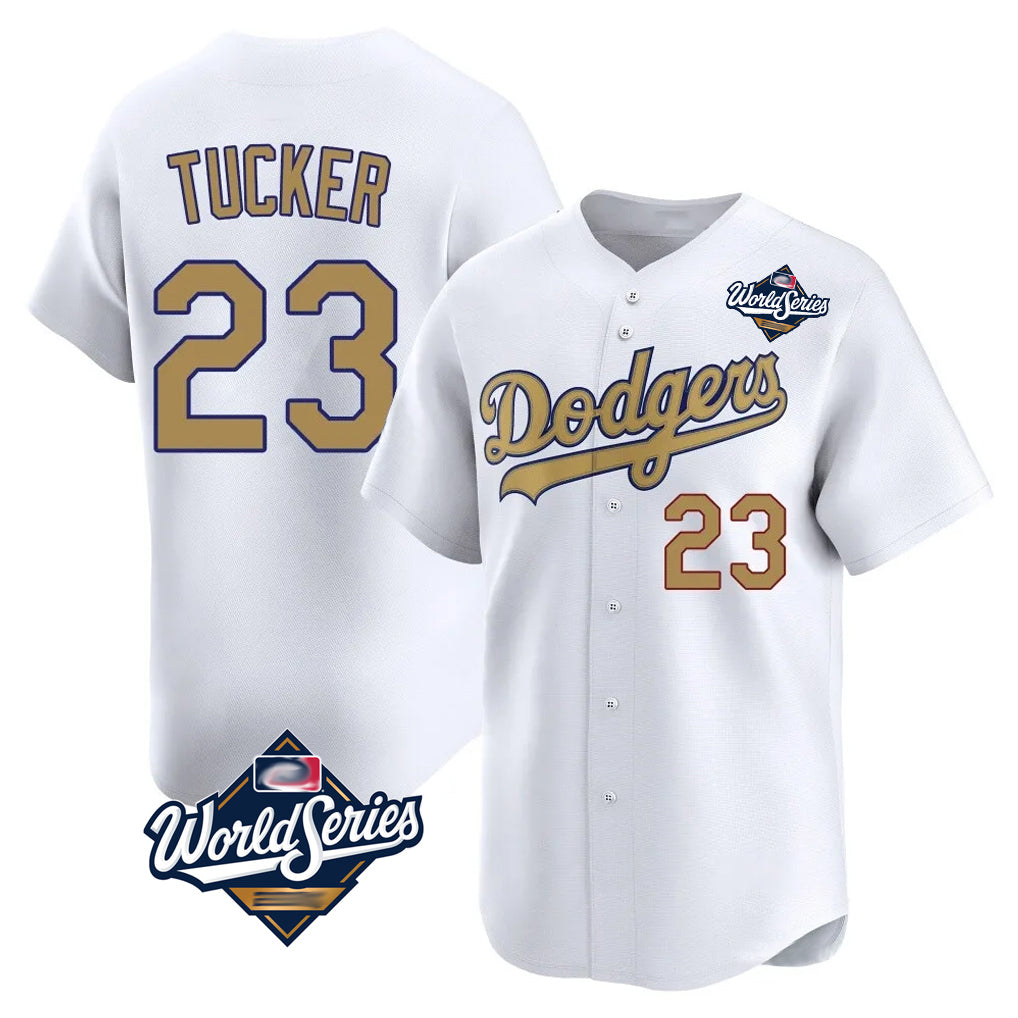 Odoa LA.Dodgers #23 Kyle Tucker Player Gold World Series Collection Limited Home Stitched Jerseys