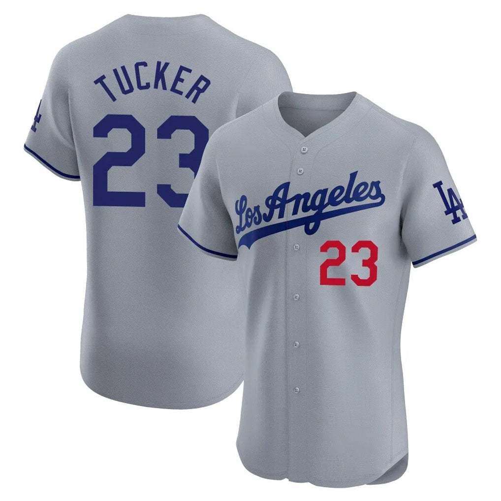 Odoa LA.Dodgers #23 Kyle Tucker Player Gray Limited Elite Home Stitched Jerseys