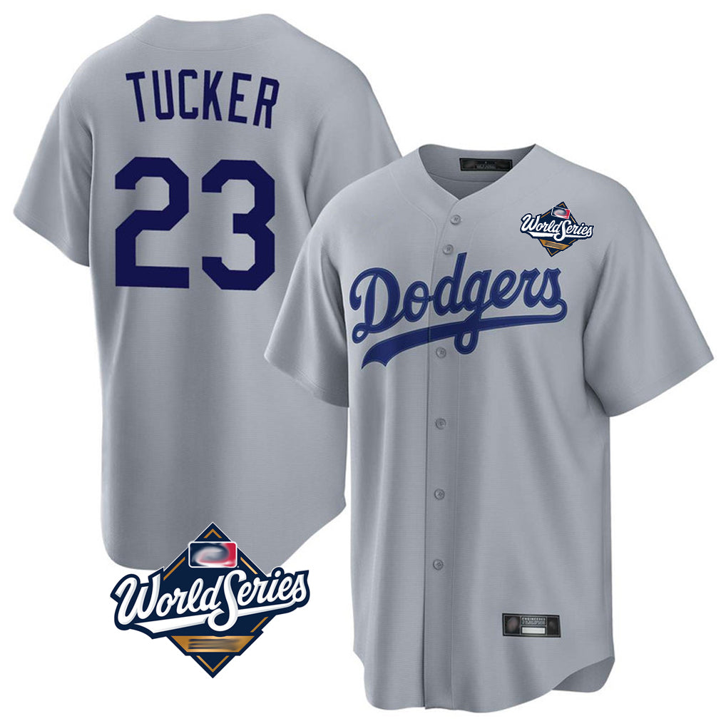 Odoa LA.Dodgers #23 Kyle Tucker Player Gray World Series Game Stitched Jerseys