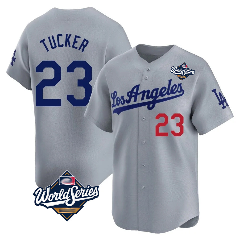Odoa LA.Dodgers #23 Kyle Tucker Player Gray World Series Limited Home Stitched Jerseys