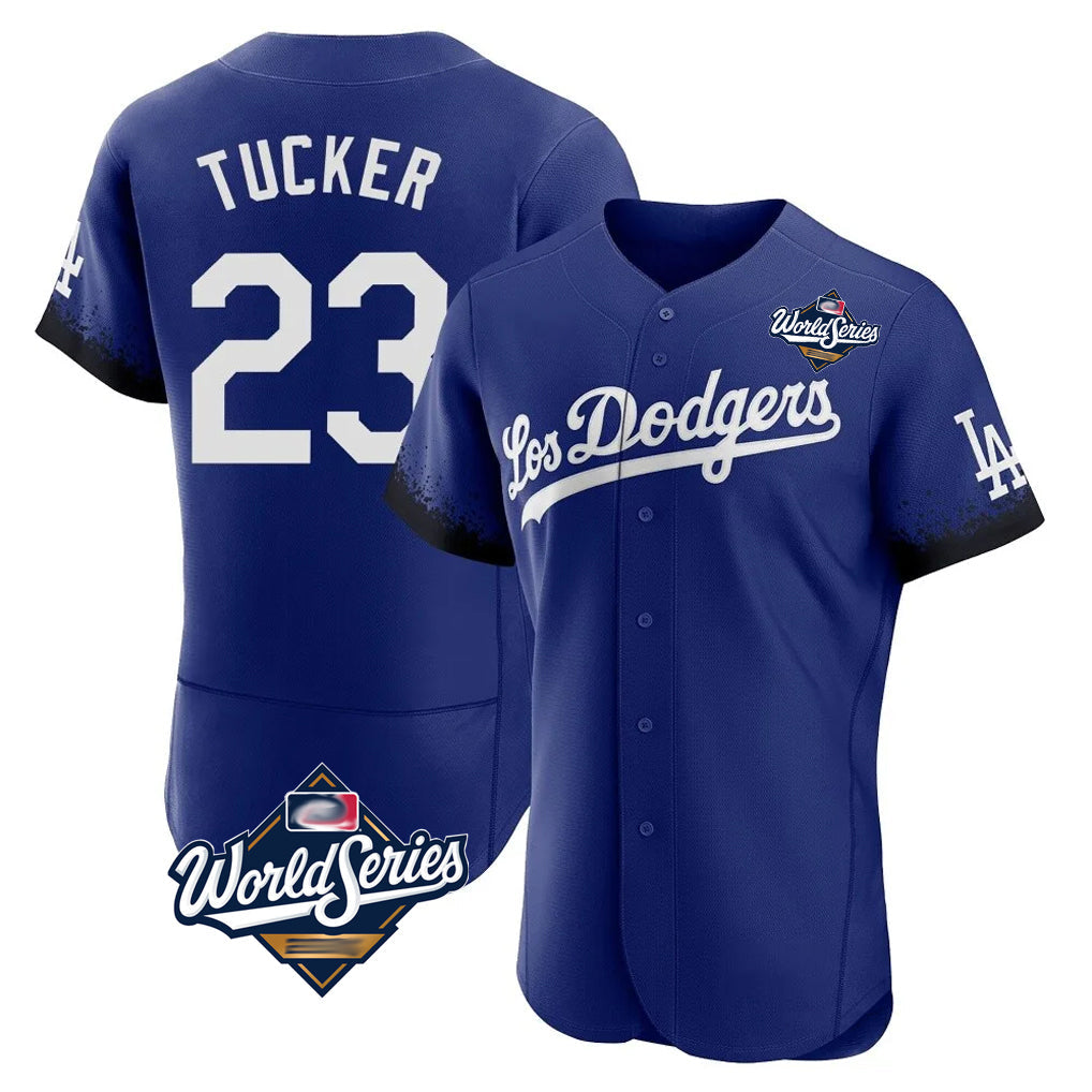 Odoa LA.Dodgers #23 Kyle Tucker Player Royal World Series City Connect Elite Home Stitched Jerseys