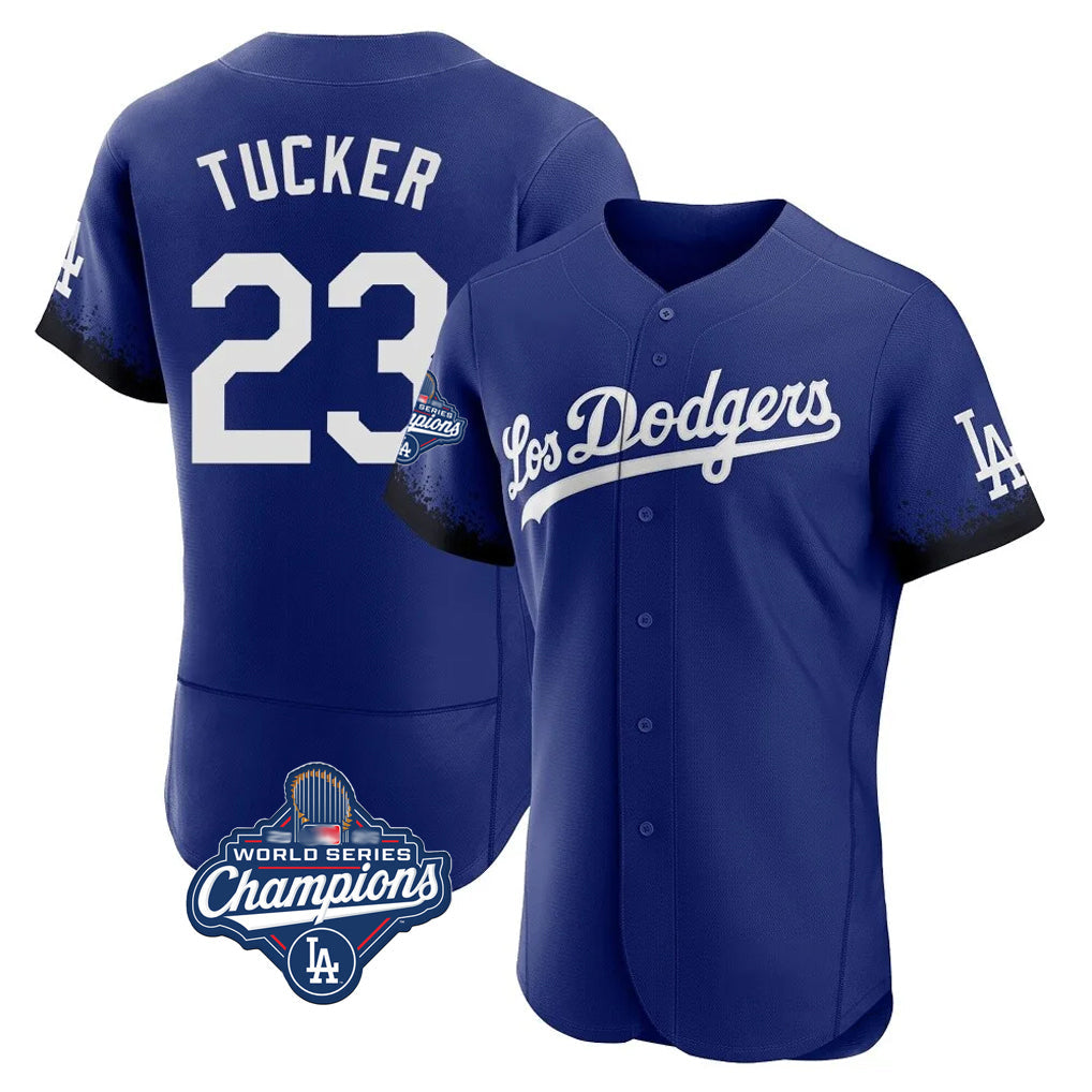 Odoa LA.Dodgers #23 Kyle Tucker Player Royal World Series Meet City Connect Elite Home Stitched Jerseys