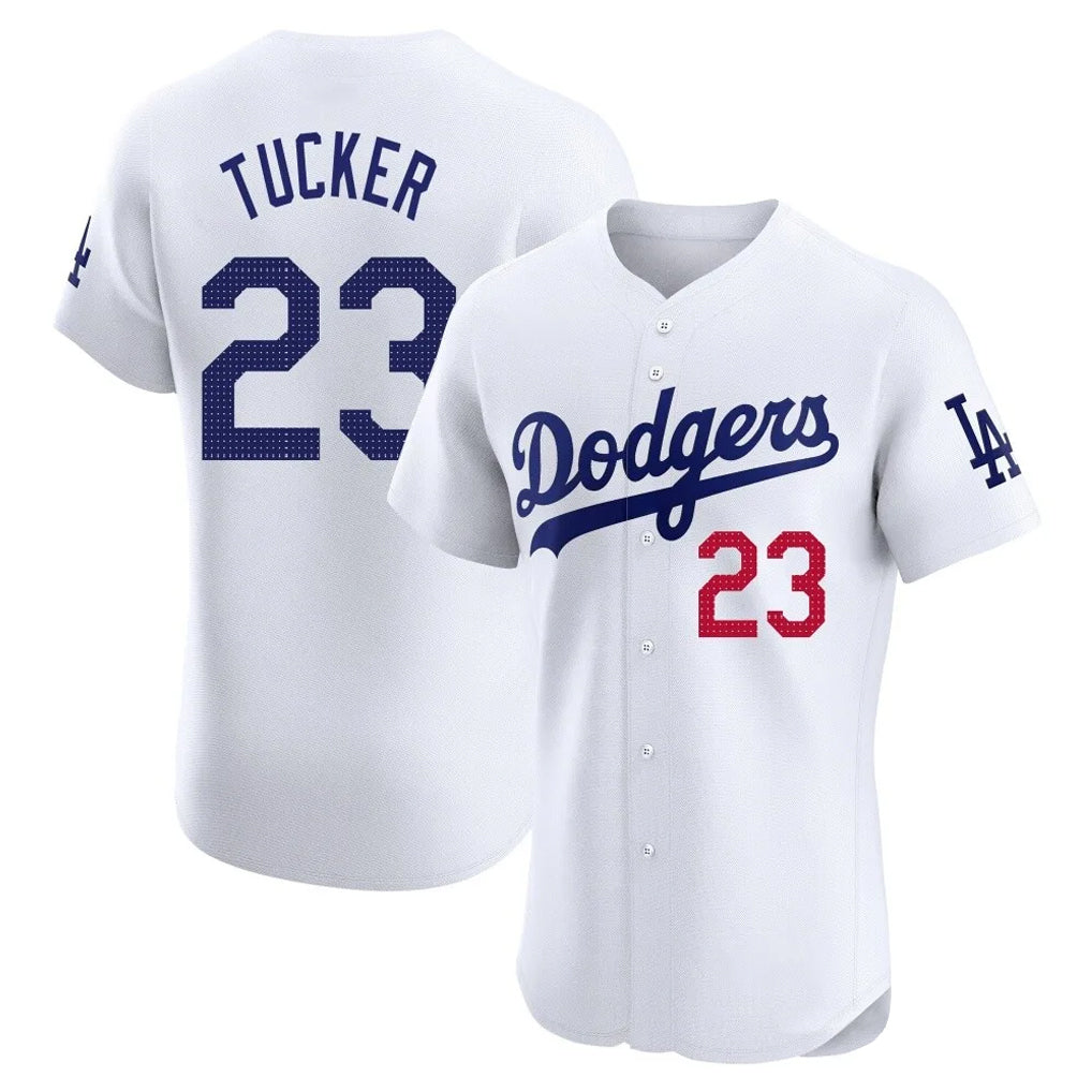 Odoa LA.Dodgers #23 Kyle Tucker Player White Limited Elite Home Stitched Jerseys