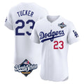 Odoa LA.Dodgers #23 Kyle Tucker Player White World Series Limited Elite Home Stitched Jerseys