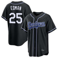 Odoa LA.Dodgers #25 Tommy Edman Player Black Carbon Limited Home Stitched Jerseys