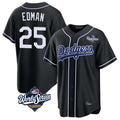 Odoa LA.Dodgers #25 Tommy Edman Player Black World Series Carbon Limited Home Stitched Jerseys
