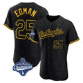 Odoa LA.Dodgers #25 Tommy Edman Player Black World Series Meet Snake Skin City Limited Elite Home Stitched Jerseys