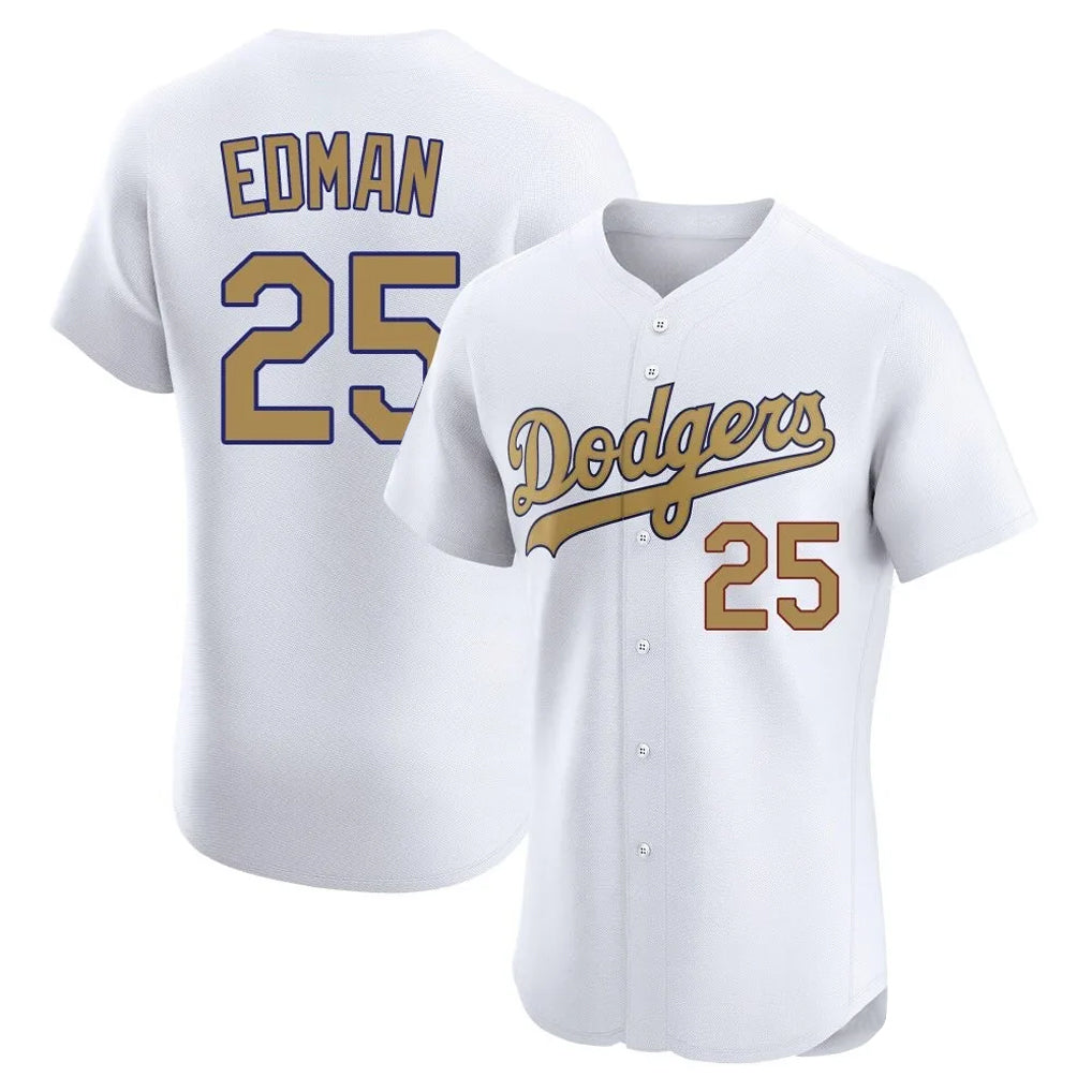 Odoa LA.Dodgers #25 Tommy Edman Player Gold Limited Elite Home Stitched Jerseys