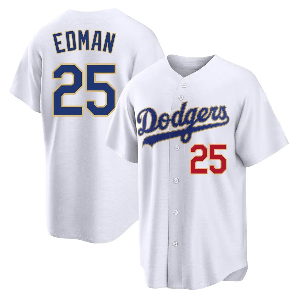 Odoa LA.Dodgers #25 Tommy Edman Player Gold White 2026 Collection Stadium Limited Stitched Jerseys