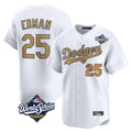 Odoa LA.Dodgers #25 Tommy Edman Player Gold World Series Collection Limited Home Stitched Jerseys