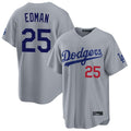 Odoa LA.Dodgers #25 Tommy Edman Player Gray Game Home Stitched Jerseys