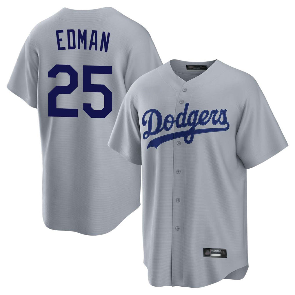 Odoa LA.Dodgers #25 Tommy Edman Player Gray Game Stitched Jerseys