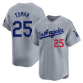 Odoa LA.Dodgers #25 Tommy Edman Player Gray Limited Home Stitched Jerseys