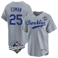 Odoa LA.Dodgers #25 Tommy Edman Player Gray World Series Game Limited Home Stitched Jerseys
