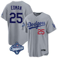 Odoa LA.Dodgers #25 Tommy Edman Player Gray World Series Meet Game Home Stitched Jerseys