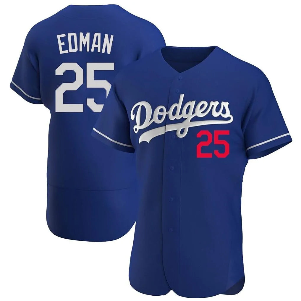 Odoa LA.Dodgers #25 Tommy Edman Player Royal Limited Elite Home Stitched Jerseys