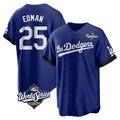 Odoa LA.Dodgers #25 Tommy Edman Player Royal World Series City Connect Home Game Stitched Jerseys