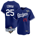 Odoa LA.Dodgers #25 Tommy Edman Player Royal World Series Limited Home Stitched Jerseys