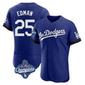 Odoa LA.Dodgers #25 Tommy Edman Player Royal World Series Meet City Connect Elite Home Stitched Jerseys