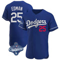 Odoa LA.Dodgers #25 Tommy Edman Player Royal World Series Meet Limited Elite Home Stitched Jerseys
