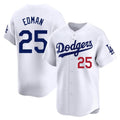 Odoa LA.Dodgers #25 Tommy Edman Player White Limited Home Stitched Jerseys