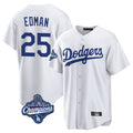 Odoa LA.Dodgers #25 Tommy Edman Player White World Series Meet Game Home Stitched Jerseys