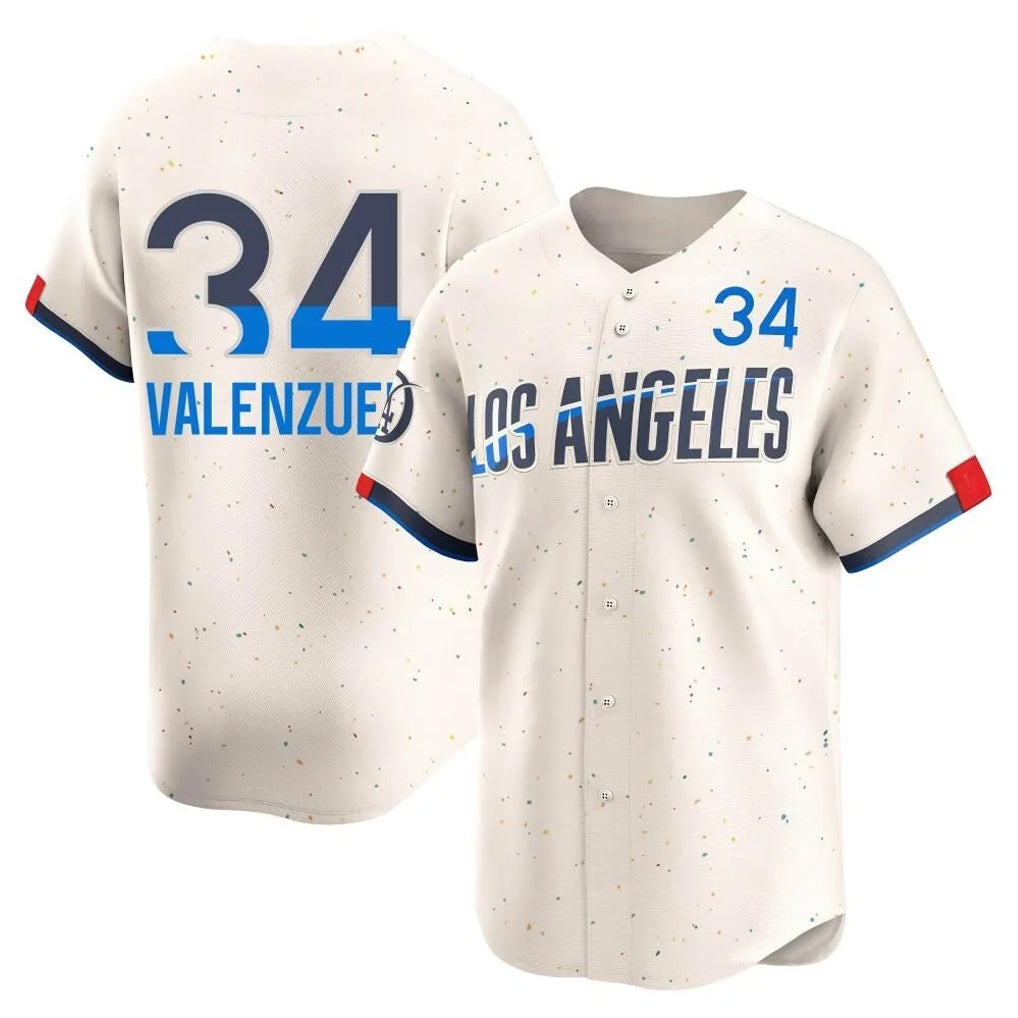 Odoa LA.Dodgers #34 Fernando Valenzuela Player Cream City Connect Limited Home Stitched Jerseys