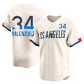 Odoa LA.Dodgers #34 Fernando Valenzuela Player Cream City Connect Limited Home Stitched Jerseys