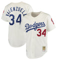 Odoa LA.Dodgers #34 Fernando Valenzuela Player Cream Throwback Vapor Limited Stitched Jerseys